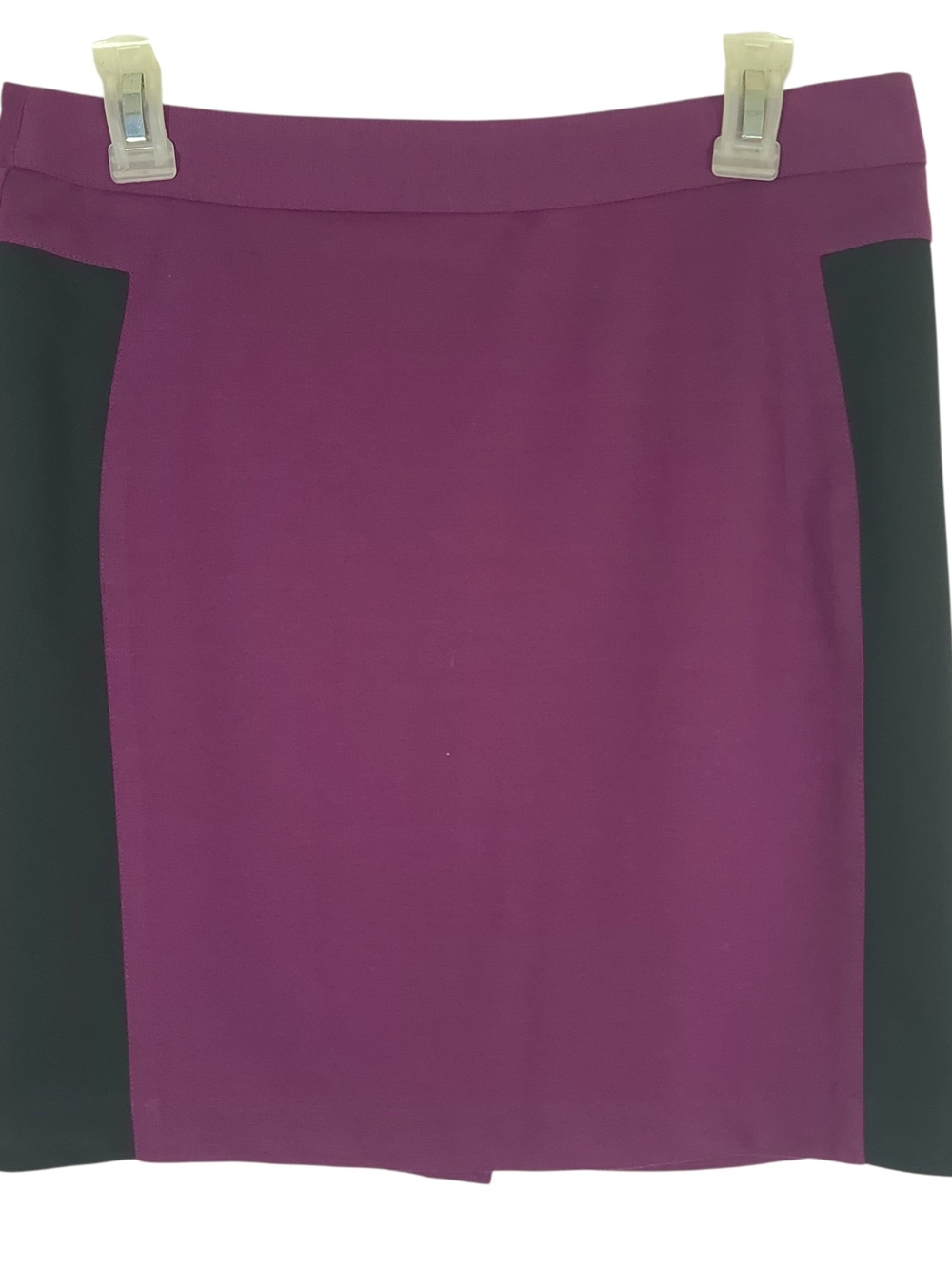 Kenar Colorblock Ponte Pencil Skirt Burgundy Black Slimming Office Size 6